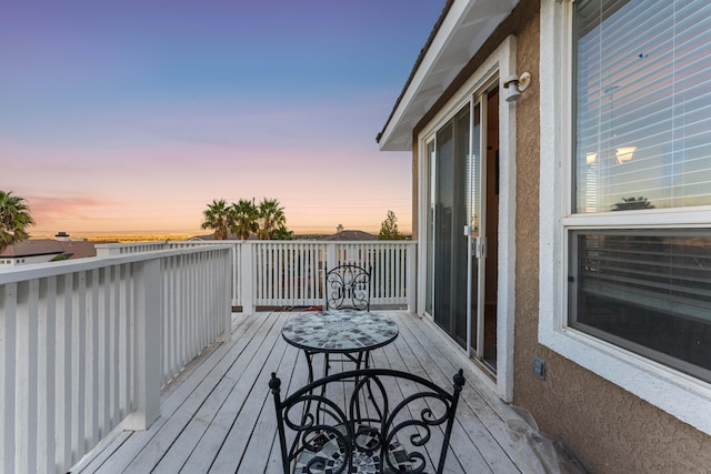 view of deck at dusk