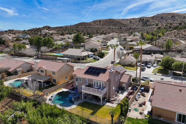 bird's eye view with a mountain view