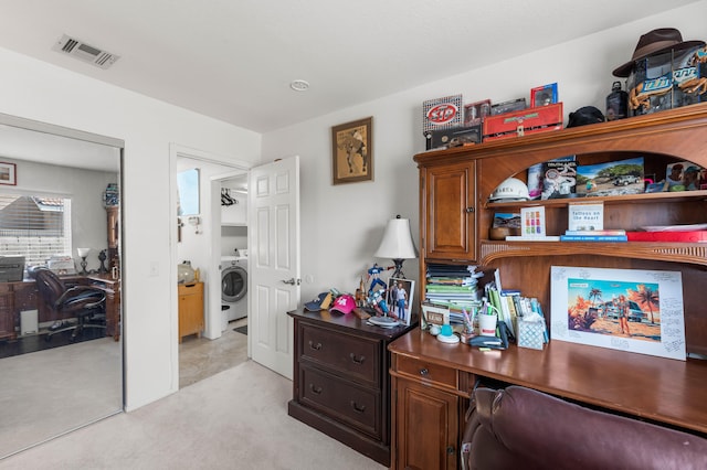 office area with washer / clothes dryer