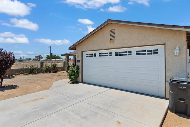 view of garage