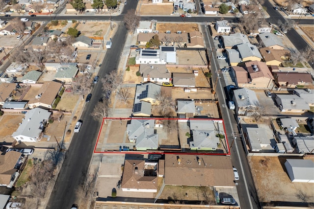 bird's eye view with a residential view