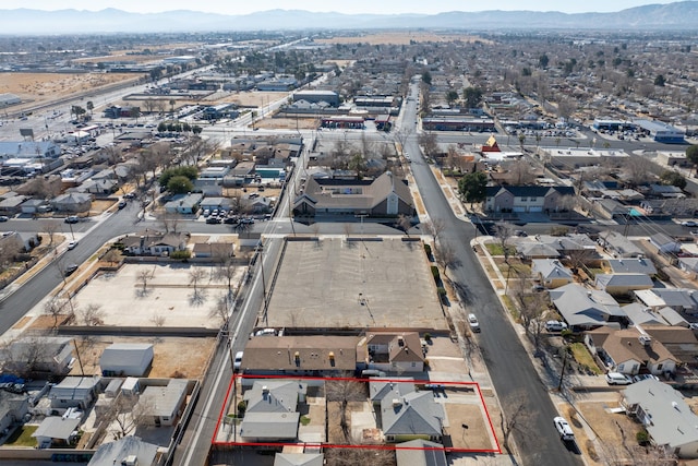 aerial view with a mountain view