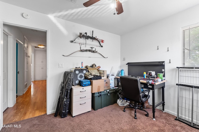 44049 Elm Ave, Lancaster, CA 93534 - office with carpet floors and ceiling fan