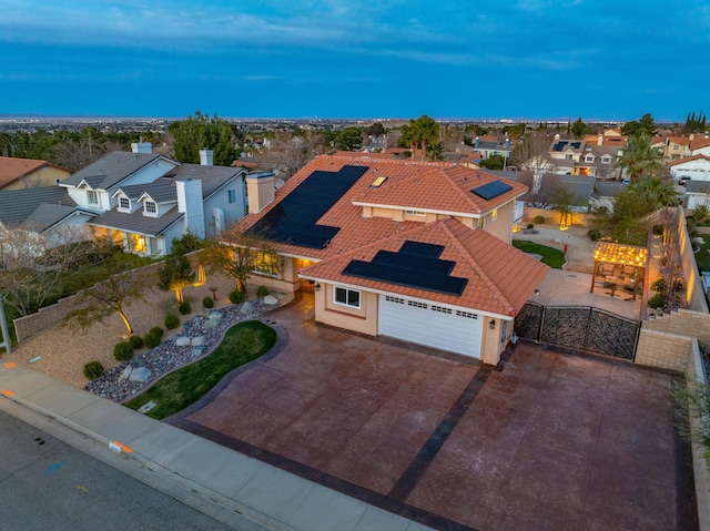 aerial view featuring a residential view