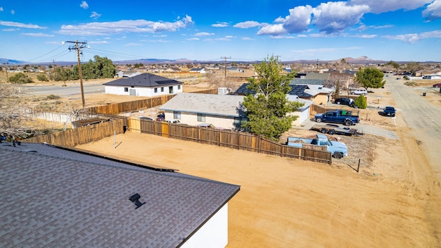 aerial view featuring a residential view and a mountain view