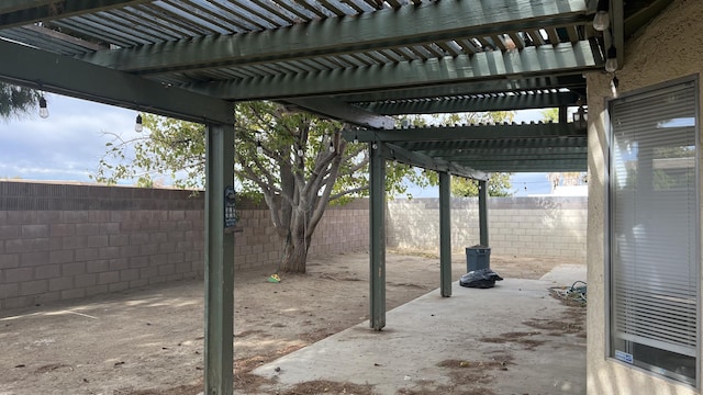 view of patio with a pergola