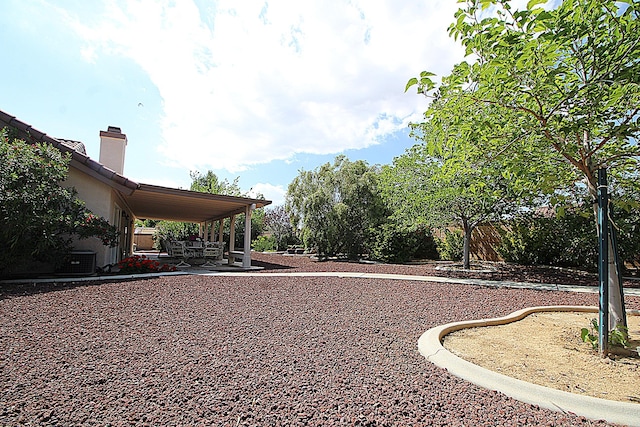 view of yard with a patio area