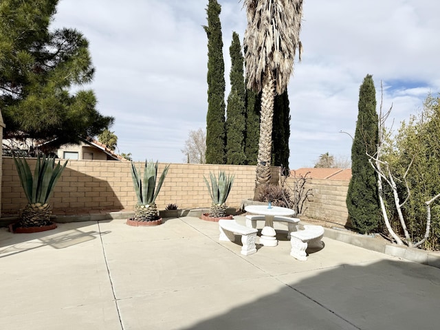 view of patio with a fenced backyard