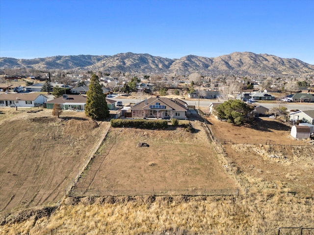 aerial view with a mountain view