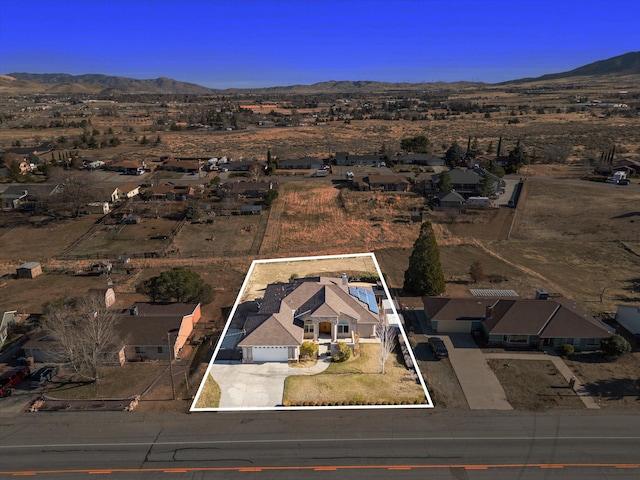 aerial view with a mountain view