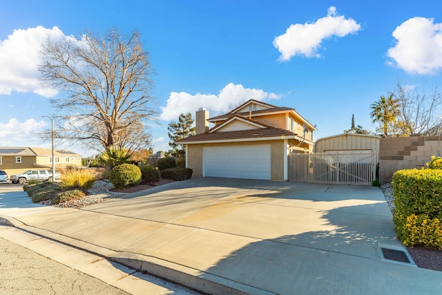 view of front of house with a garage