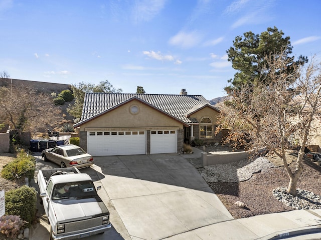 view of front facade with a garage