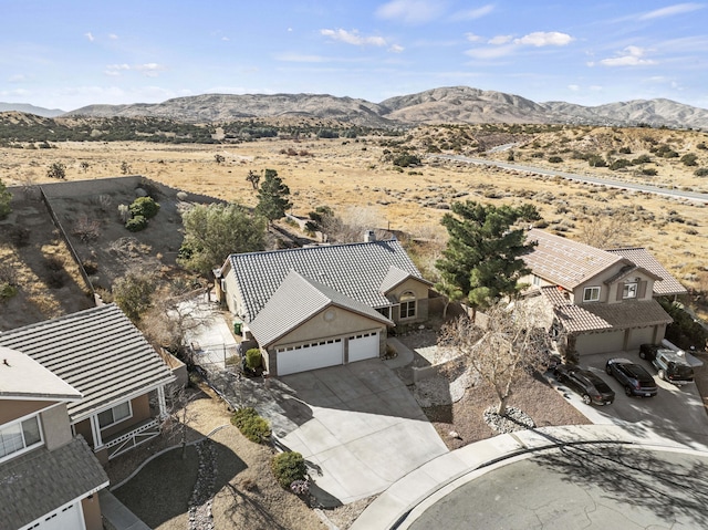 drone / aerial view with a mountain view