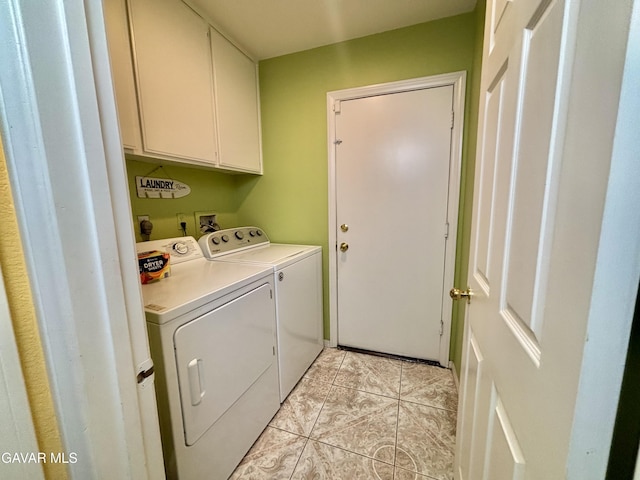 1816 Orange St, Rosamond, CA 93560 - laundry room featuring cabinet space, separate washer and dryer, and light tile patterned flooring
