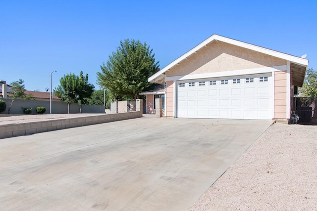 single story home with a garage