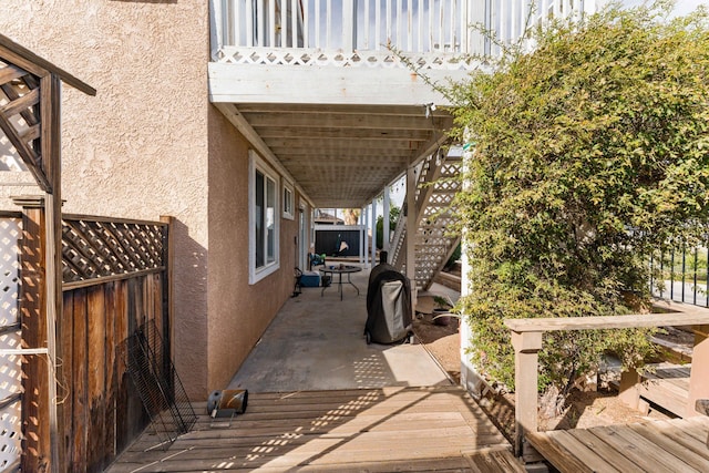 view of home's exterior with a patio area