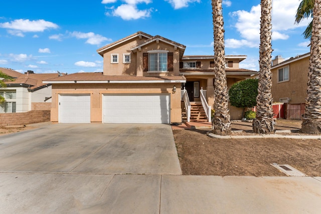 view of front of property featuring a garage