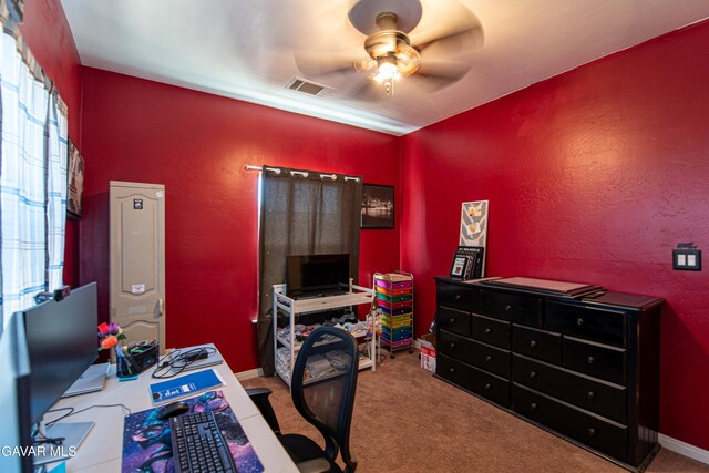 8801 Lupine Loop Dr, California City, CA 93505 - carpeted office space with ceiling fan