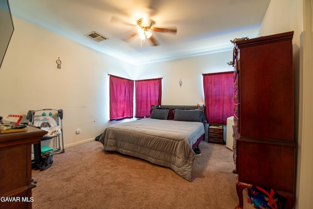 8801 Lupine Loop Dr, California City, CA 93505 - bedroom featuring carpet floors and ceiling fan