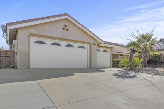 exterior space with a garage