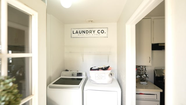 laundry room with washing machine and clothes dryer