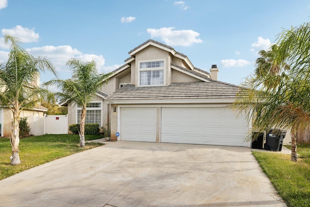 front facade with a front yard