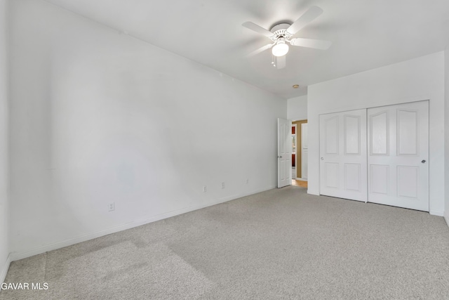 8433 Prospect St, Mojave, CA 93501 - unfurnished bedroom with carpet floors, a closet, and a ceiling fan