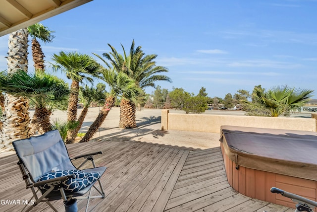 8433 Prospect St, Mojave, CA 93501 - deck featuring a hot tub