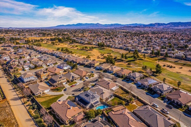 bird's eye view featuring a mountain view