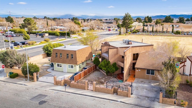 aerial view with a residential view and a mountain view