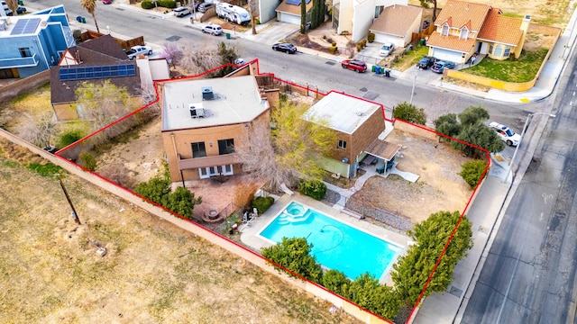 bird's eye view with a residential view