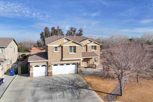 view of property featuring a garage