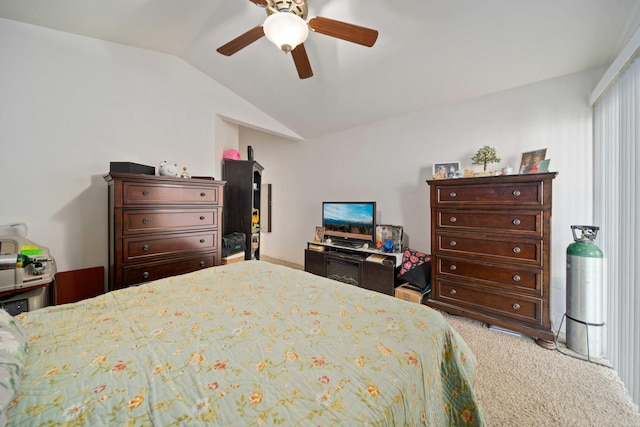 2908 Owens Way, Rosamond, CA 93560 - carpeted bedroom with lofted ceiling and a ceiling fan