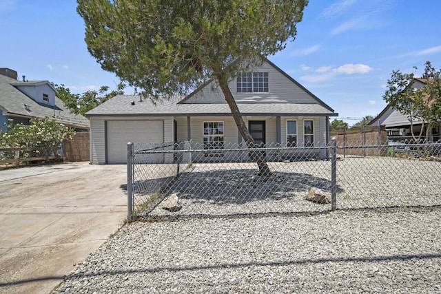 view of front of home featuring covered porch and a garage