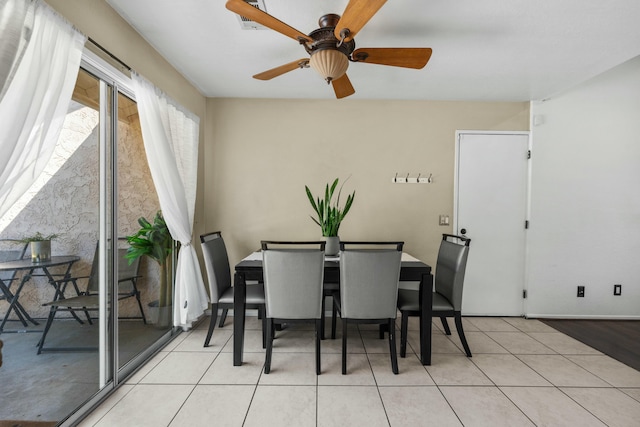 view of tiled dining area