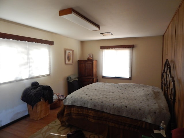 bedroom featuring light wood-type flooring