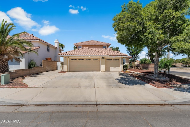 44559 Aspen St, Lancaster, CA 93535 - mediterranean / spanish home with stucco siding, driveway, a garage, and a tile roof