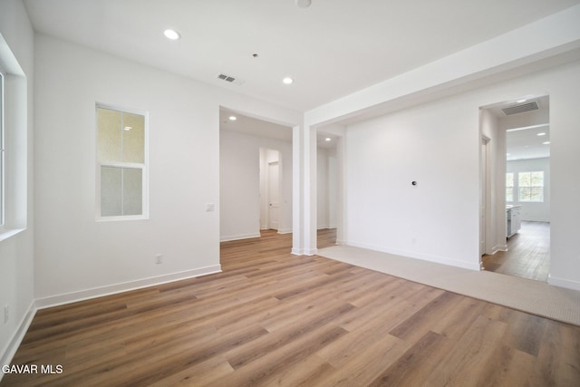 3716 Eliopulos Ranch Dr, Palmdale, CA 93551 - empty room with light wood-style floors and recessed lighting