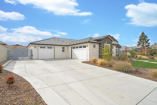 view of side of home with a garage