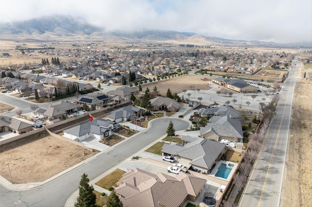 aerial view featuring a mountain view