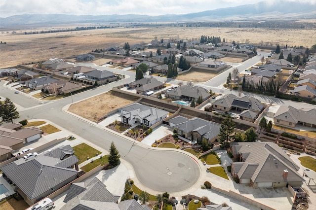 bird's eye view with a mountain view