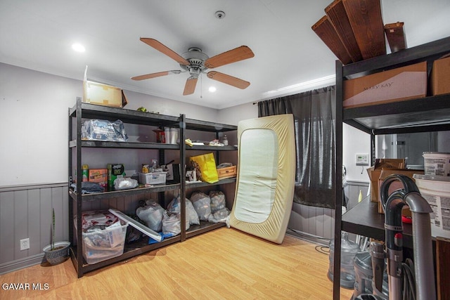 809 Berncastle Rd, Acton, CA 93510 - storage featuring ceiling fan