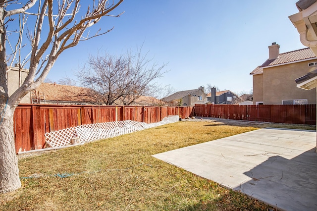 view of yard with a patio area