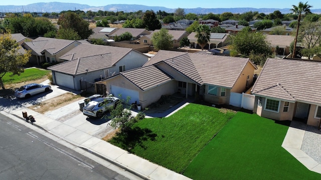 bird's eye view with a mountain view