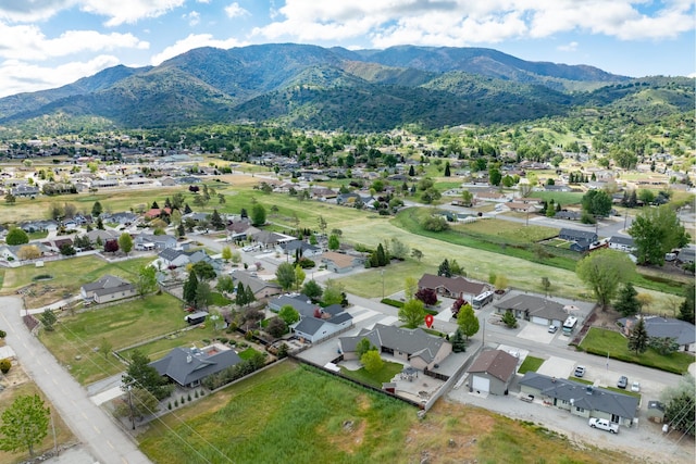 aerial perspective of suburban area featuring mountains