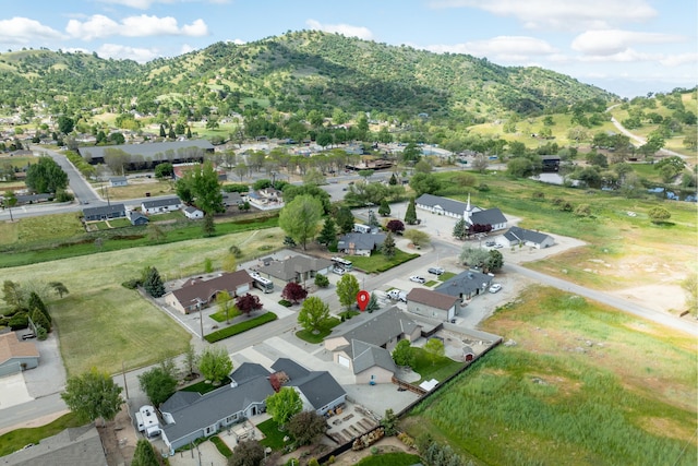 aerial perspective of suburban area featuring mountains