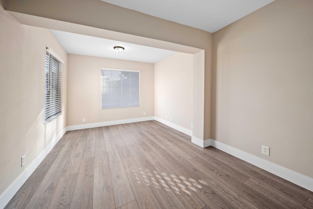 empty room featuring light hardwood / wood-style floors