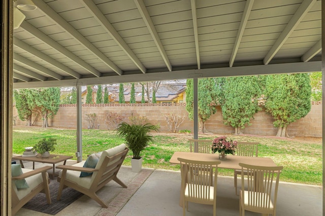 view of patio featuring a fenced backyard