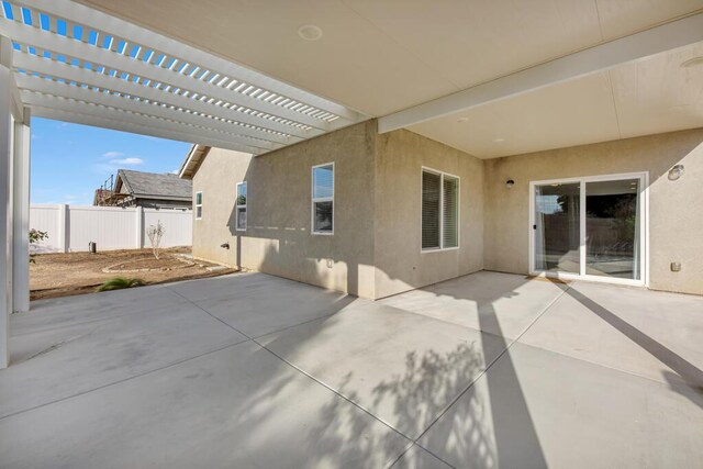 view of patio featuring a pergola