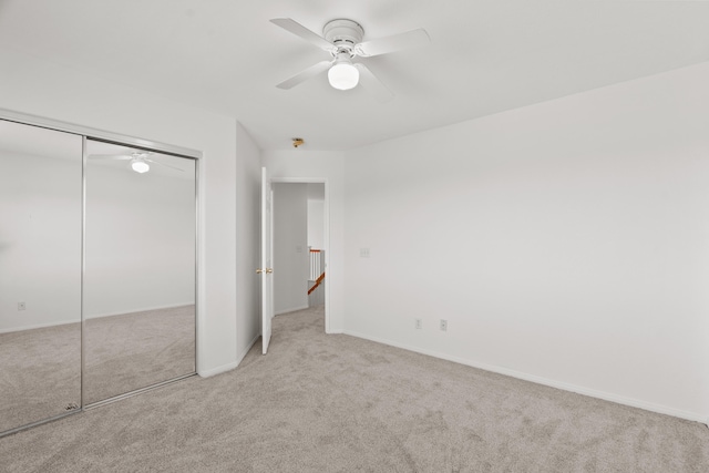 4349 Bethpage Dr, Palmdale, CA 93551 - unfurnished bedroom featuring carpet flooring, a closet, baseboards, and a ceiling fan